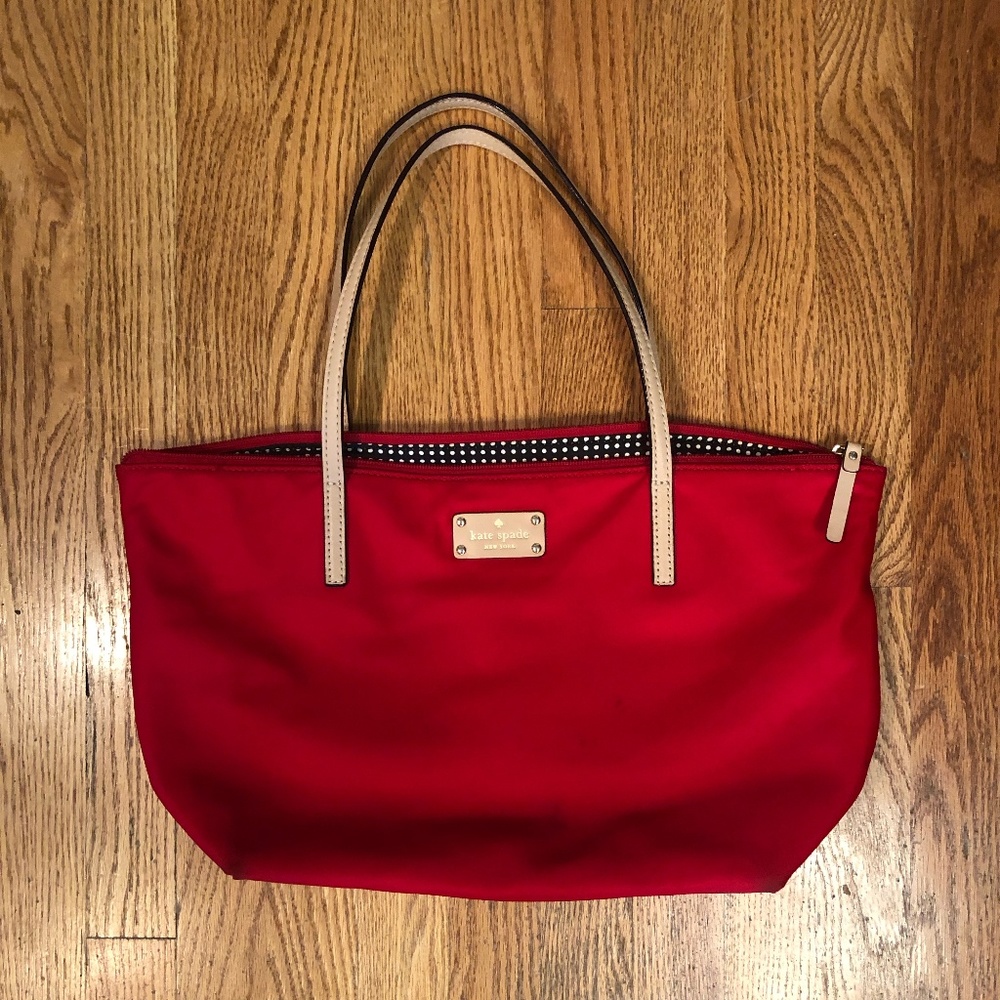 Kate Spade Red Nylon Tote